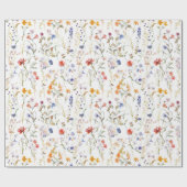 Kleurrijke aquarel wilde bloem cadeaupapier (Vlak)