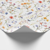 Kleurrijke aquarel wilde bloem cadeaupapier (Hoek)