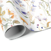 Kleurrijke aquarel wilde bloem cadeaupapier (Rol Hoek)