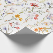 Kleurrijke aquarel wilde bloem cadeaupapier (Hoek)