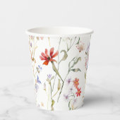 Kleurrijke aquarel wilde bloem papieren bekers (Voorkant)