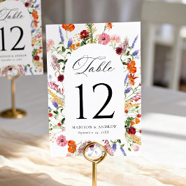 Kleurrijke Aquarel Wilde Bloemen Boog Bruiloft Kaart