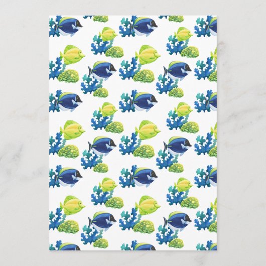 Kleurrijke Aquarium bruiloft Menu (Achterkant)