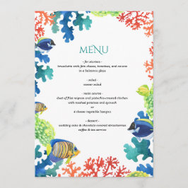 Kleurrijke Aquarium bruiloft Menu