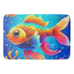 Kleurrijke Aquarium Fish Art Badmat