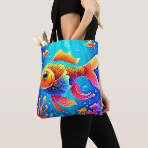 Kleurrijke Aquarium Fish Art Tote Bag