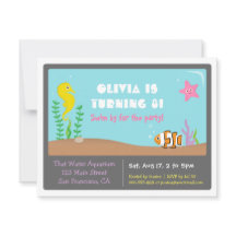 Kleurrijke Aquarium Kinderfeestje Uitnodigingskaar