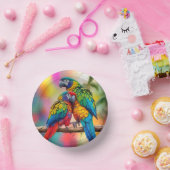 Kleurrijke ara papegaaien op een tak-45739 papieren kommen (Feest)