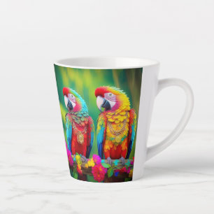 Kleurrijke ara vogels op de tak-67859 latte mok