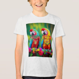 Kleurrijke ara vogels op de tak-67859 Tri-Blend shirt