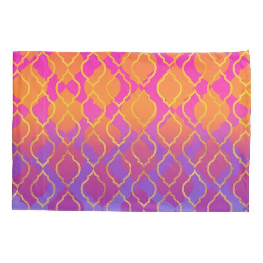 Kleurrijke Arabische Marokkaanse Glam Indiase Them Kussensloop (Achterkant)