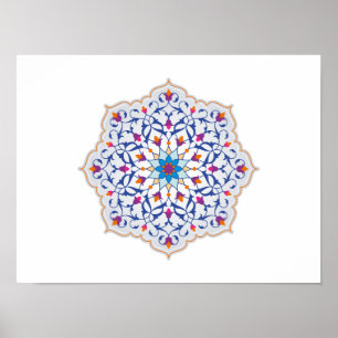 Kleurrijke Arabische Ontwerp Ornament Marokkaanse Poster