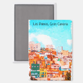 Kleurrijke architectuur Las Palmas Gran Canaria Magneet (Voorkant / Achterkant)