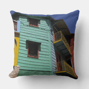 Kleurrijke architectuur van de buurt La Boca Kussen