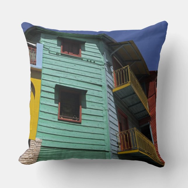 Kleurrijke architectuur van de buurt La Boca Kussen (Voorkant)