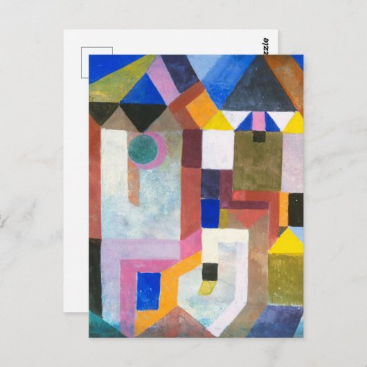 Kleurrijke architectuur van Paul Klee, Abstracte k Briefkaart (Voorkant / Achterkant)