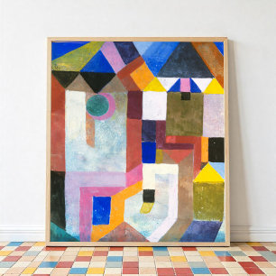 Kleurrijke architectuur van Paul Klee, Abstracte k Poster