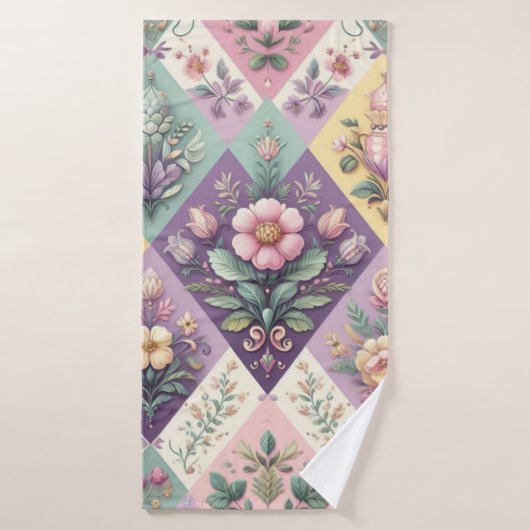 Kleurrijke Argyle pastel Pasen/Lente Badhanddoek (Badhanddoek)