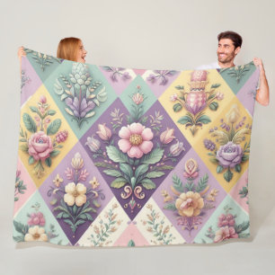 Kleurrijke Argyle pastel Pasen/Lente Fleece Deken