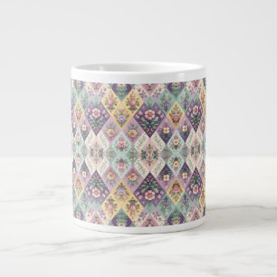 Kleurrijke Argyle pastel Pasen/Lente Grote Koffiekop