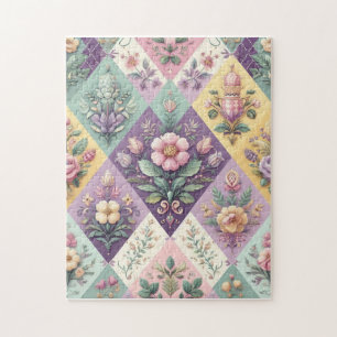 Kleurrijke Argyle pastel Pasen/Lente Legpuzzel