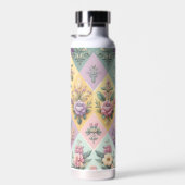 Kleurrijke Argyle pastel Pasen/Lente Waterfles (Rechts)