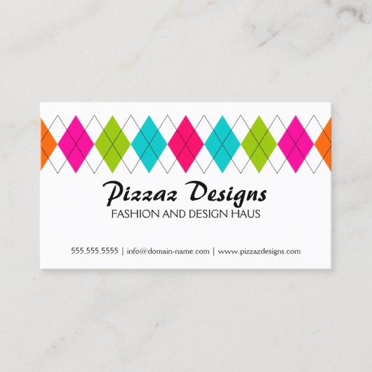 Kleurrijke Argyle Visitekaartje (Voorkant)