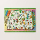 Kleurrijke Arizona Kaart 11x14 Jigsaw Puzzel (Horizontaal)