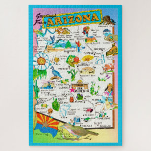 Kleurrijke Arizona Kaart 20x30 Legpuzzel