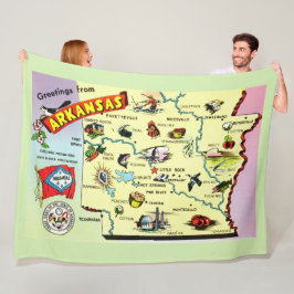 Kleurrijke Arkansas kaart fleece deken