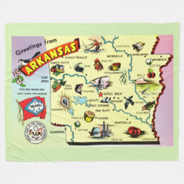 Kleurrijke Arkansas kaart fleece deken