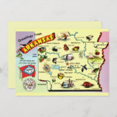 Kleurrijke Arkansas Kaart Verhuisaankondiging (Voorkant / Achterkant)