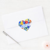 Kleurrijke Art Deco bloemen krijgen goed Hart Sticker (Envelop)