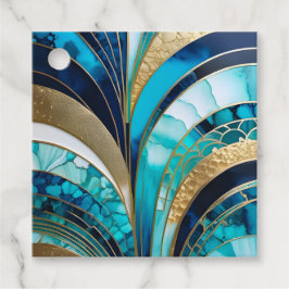 Kleurrijke Art Deco Cadeaublaadjes Bedankjes Labels