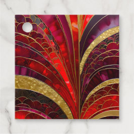 Kleurrijke Art Deco-cadeaublaadjes Bedankjes Labels