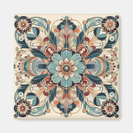 Kleurrijke Art Deco Design Magneet (Voorkant)