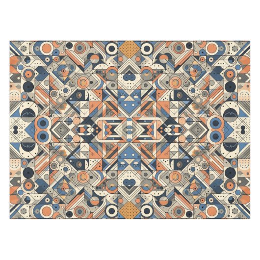 Kleurrijke Art Deco Design Tafelkleed (Voorkant (Horizontaal))