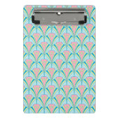 Kleurrijke Art Deco Fan Mini Klembord (Voorkant)