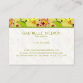 Kleurrijke Art Deco Floral Collage Visitekaartje (Achterkant)