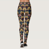 Kleurrijke Art Deco-geïnspireerde fan patroon Leggings (Achterkant)