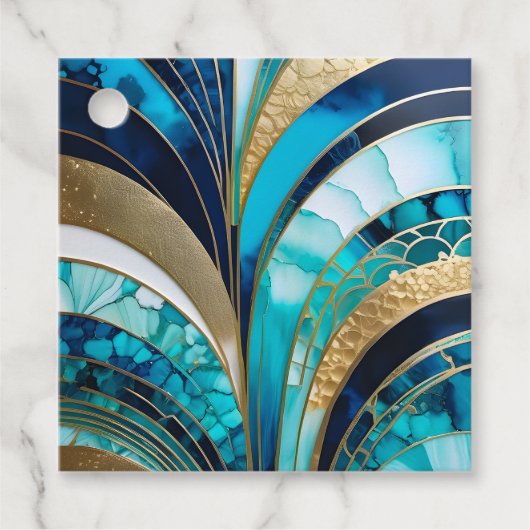 Kleurrijke Art Deco Gift Labels (Voorkant)