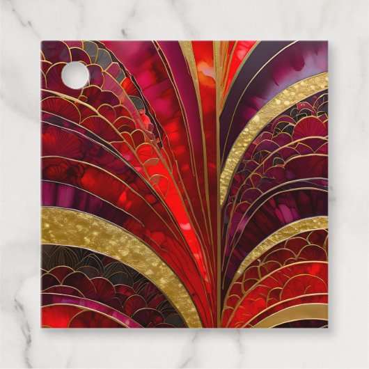 Kleurrijke Art Deco Gift Labels (Voorkant)