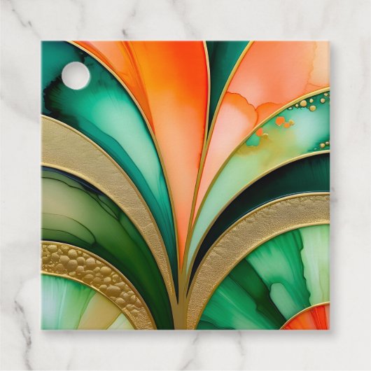 Kleurrijke Art Deco Gift Labels (Voorkant)