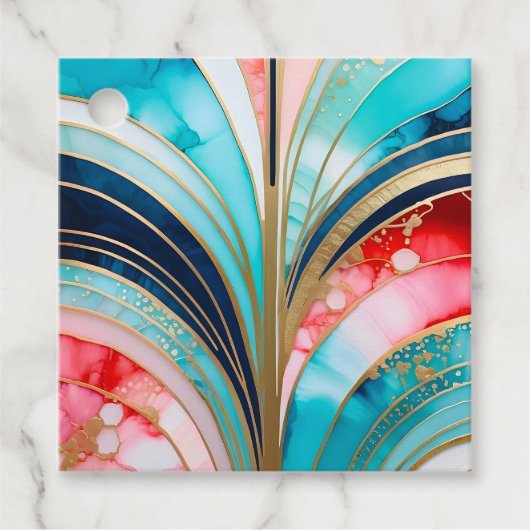 Kleurrijke Art Deco Gift Labels (Voorkant)