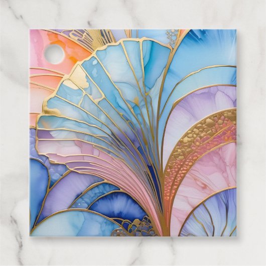 Kleurrijke Art Deco Gift Labels (Voorkant)