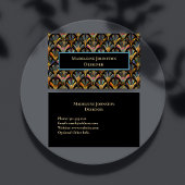 Kleurrijke Art Deco Goud Zwart Blauw Ontwerper Visitekaartje