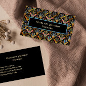 Kleurrijke Art Deco Goud Zwart Blauw Ontwerper Visitekaartje