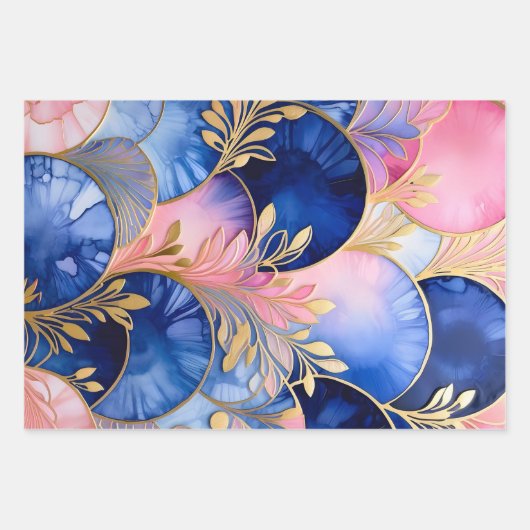 Kleurrijke Art Deco inpakpapier vellen (Voorkant)