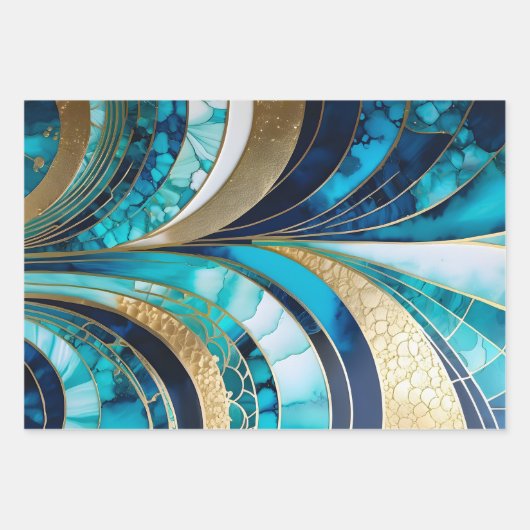 Kleurrijke Art Deco inpakpapier vellen (Voorkant 2)