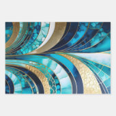 Kleurrijke Art Deco inpakpapier vellen (Voorkant)